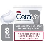 CeraVe 乾燥した糖尿病の皮膚用保湿クリーム、尿素とブルーベリー配合、無香料・パラベンフリー、8オンス